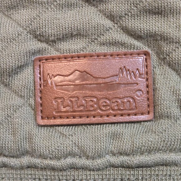 LL Bean Sweater Womens Size Medium Green Quilted 1/4 Zip Quarter Zip Sweatshirt - Picture 5 of 7